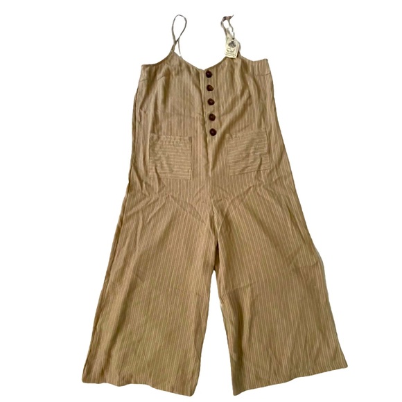 easel Pants & Jumpsuits Easel Cropped Wide Leg Jumpsuit Relaxed Fit